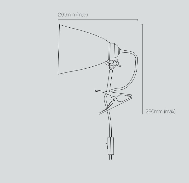 Hector Pleat Clip FL535N klemmelampe Original BTC