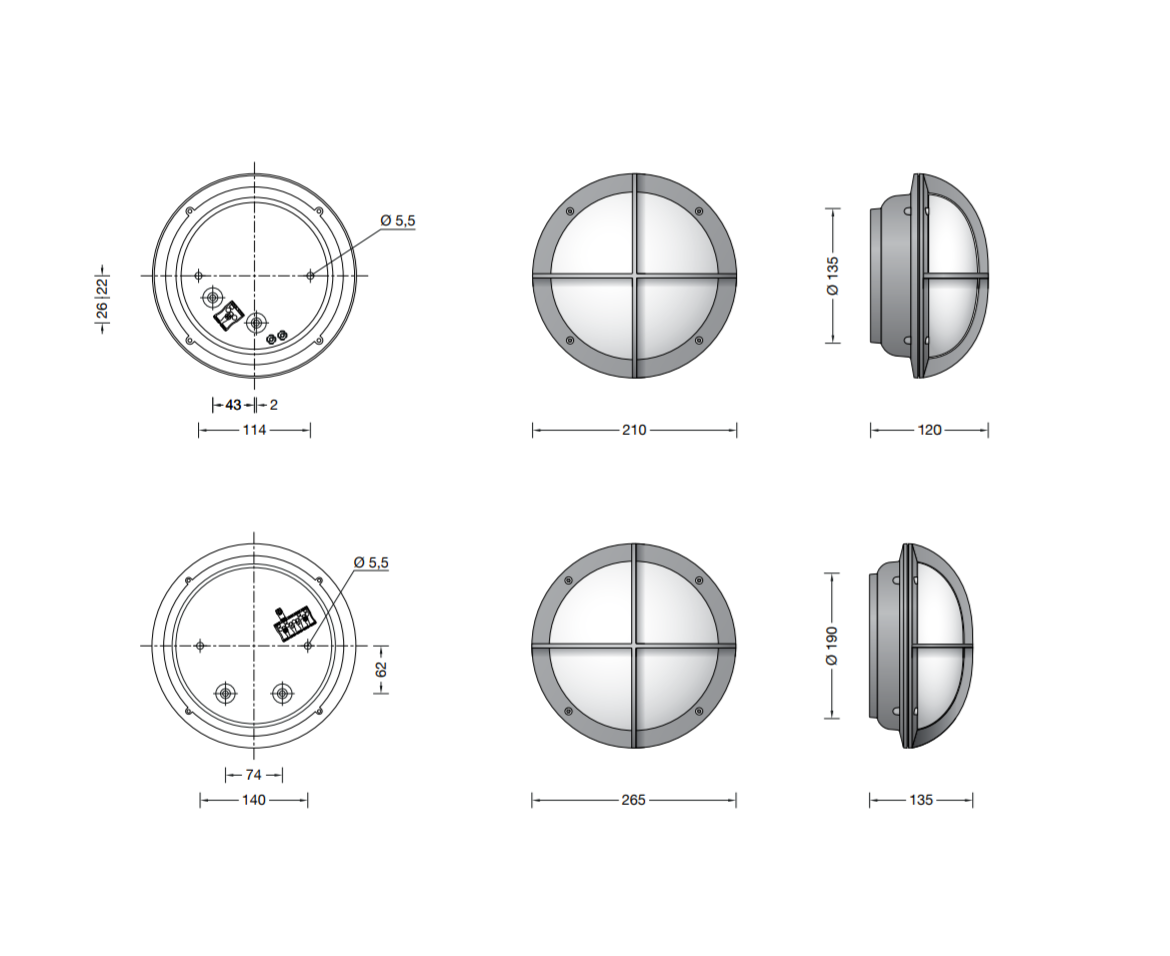 B1296 m gitter væglampe boom