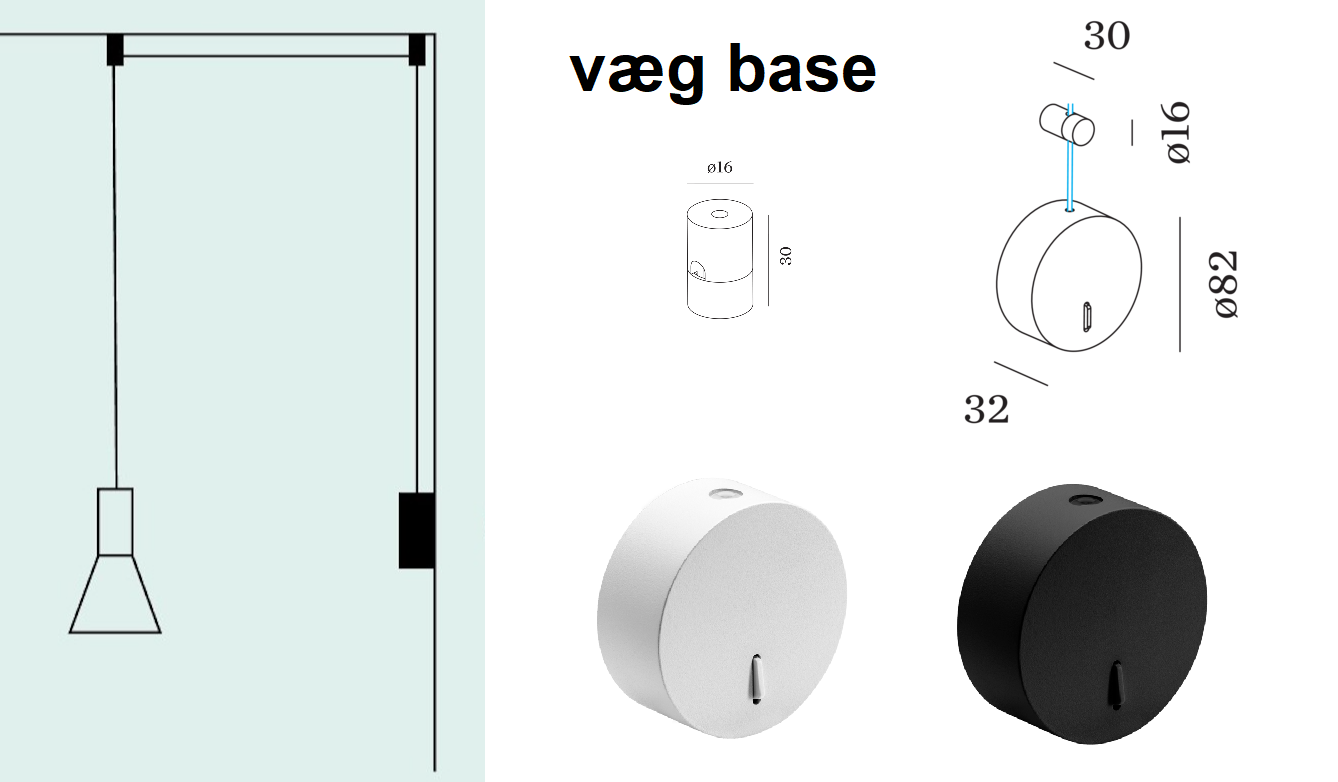 Væg beslagvægbase inkl 2 ophæng