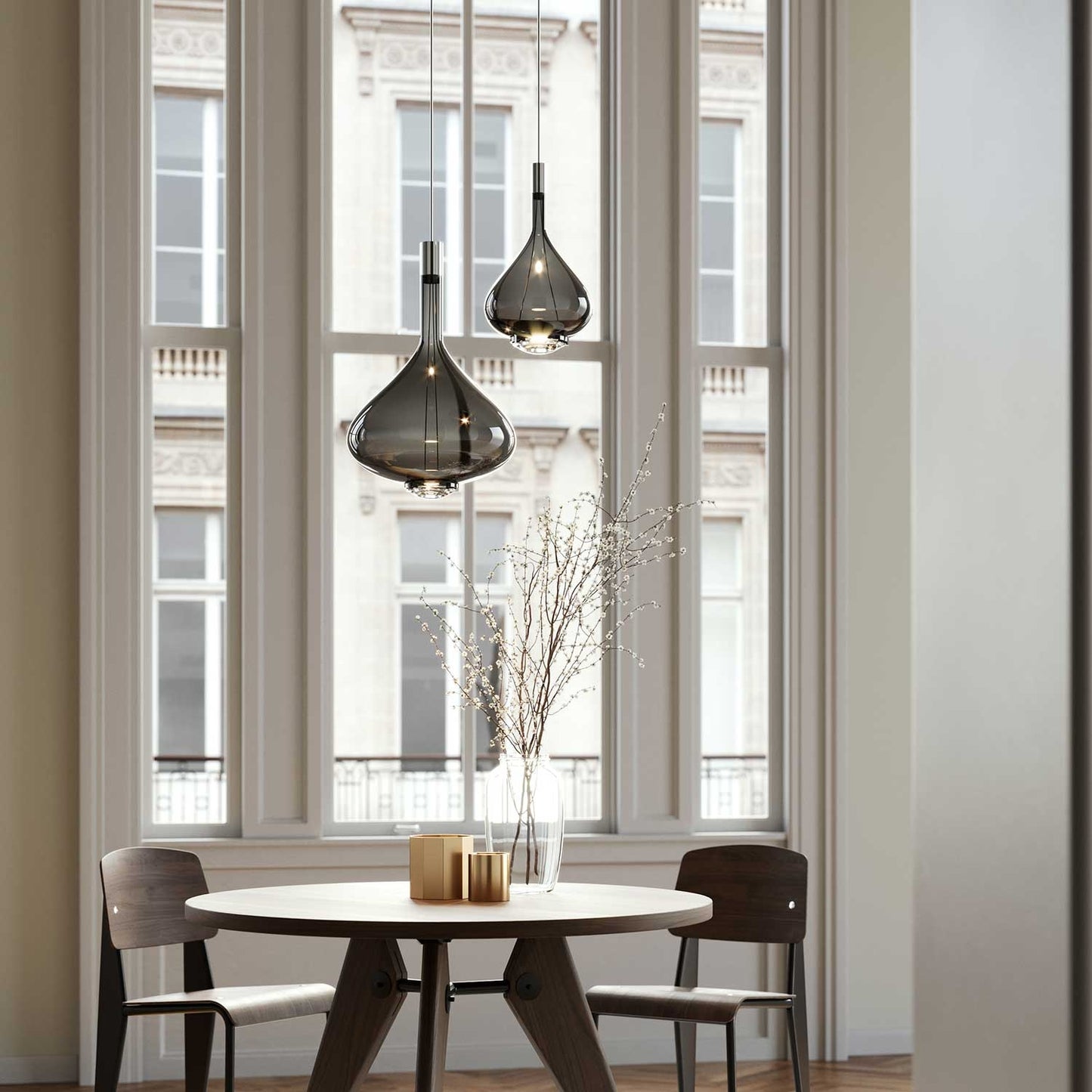 Skyfall pendel i røgfarvet glas Studio Italia Design
