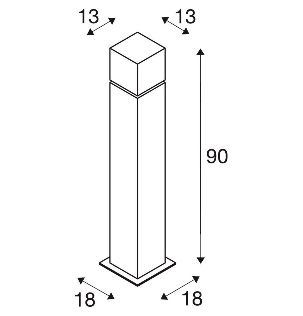 Square Pole pullertlampe SLV