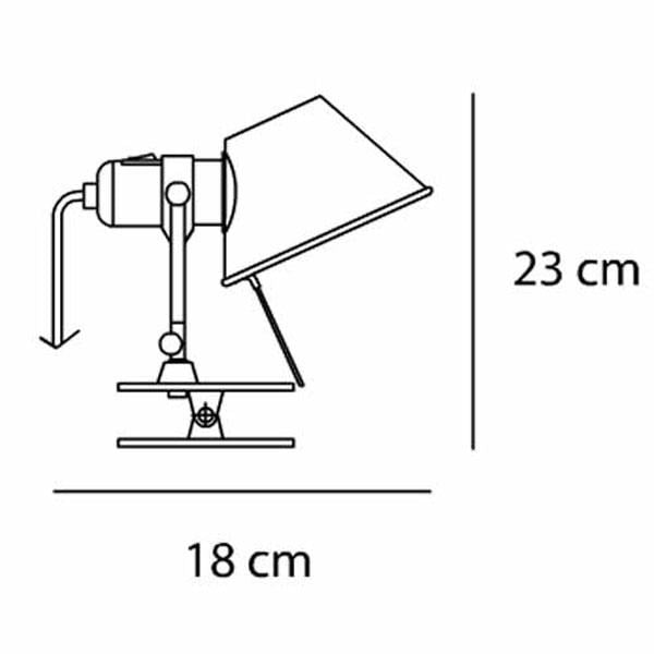 Stregtegning af Tolomeo pinza klemmelampe fra artemide