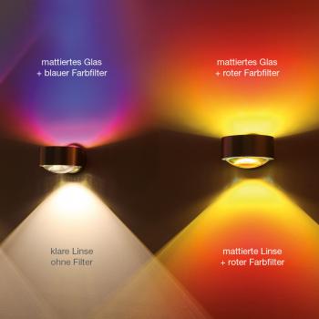 puk meg maxx wall med linse med farvefilter glas væglampe top-light