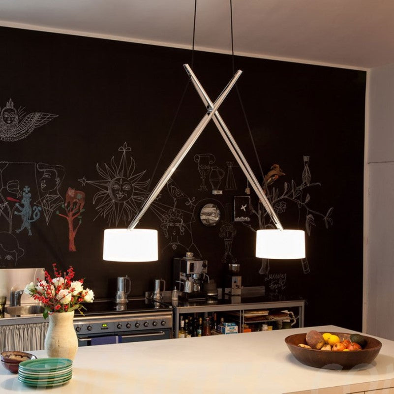 Miljøbillede af Twin pendel over køkkenø fra serien lighting