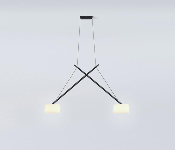 Twin justerbare pendel i sort lakeret fra serien lighting