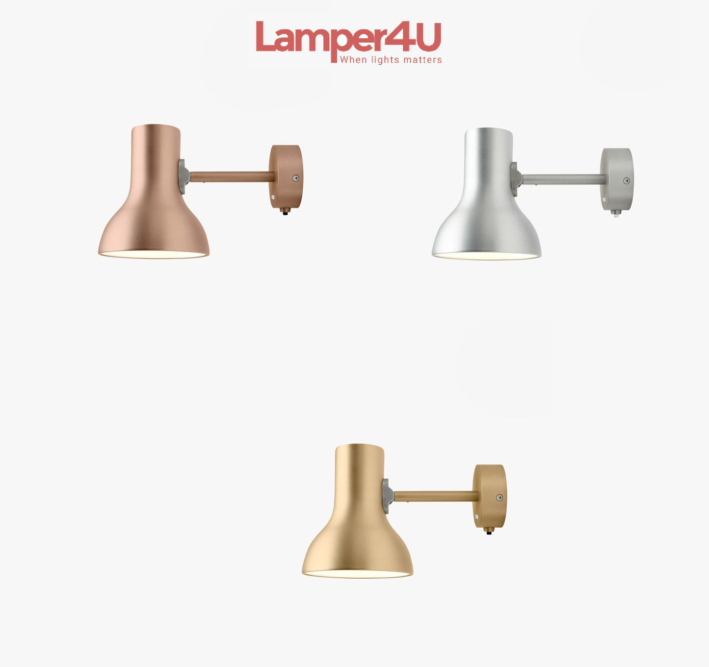 Type 75 mini Mettallic væglampe Anglepoise