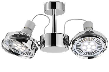 Twin Lane QPAR 111 loft væglampe spot i krom fra Oligo 2