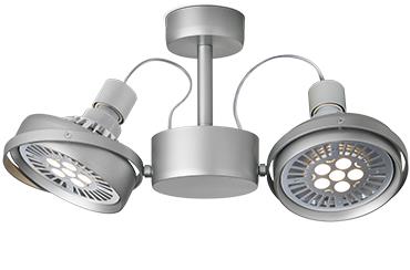Twin Lane QPAR 111 loft væglampe mat silver i hvid fra Oligo 2