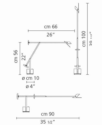 måltegning af Tizio 35 bordlampe