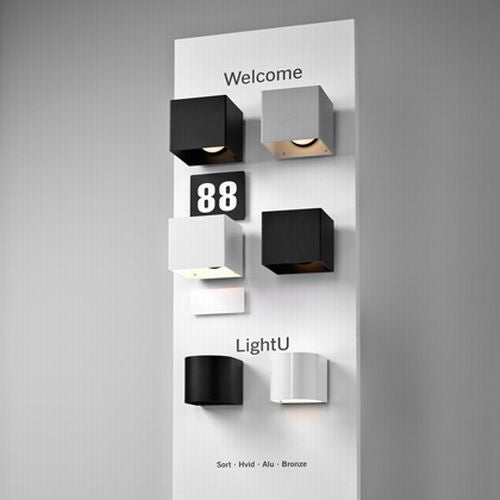 Light u / sort/bronche væglampe embacco