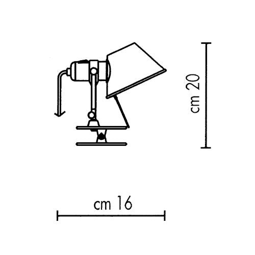 stregtegning af Tolomeo micro pinza fra artemide