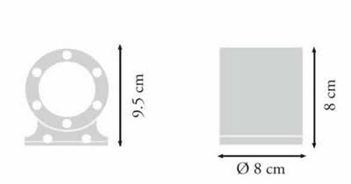 Måltegning af Omega down væglampe The Royal Botania