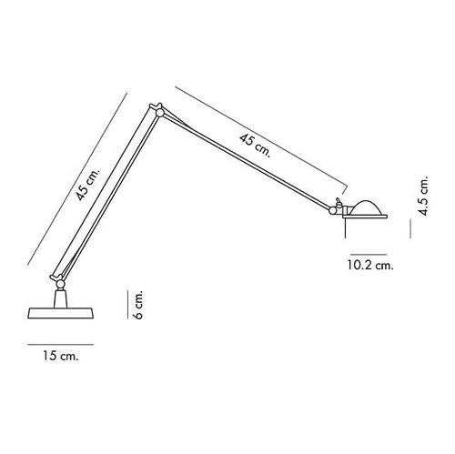 Måltegning af Berenice D12 LED bordlampe luce plan