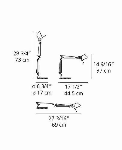 Stregtegning Tolomeo micro bordlampe Artemide