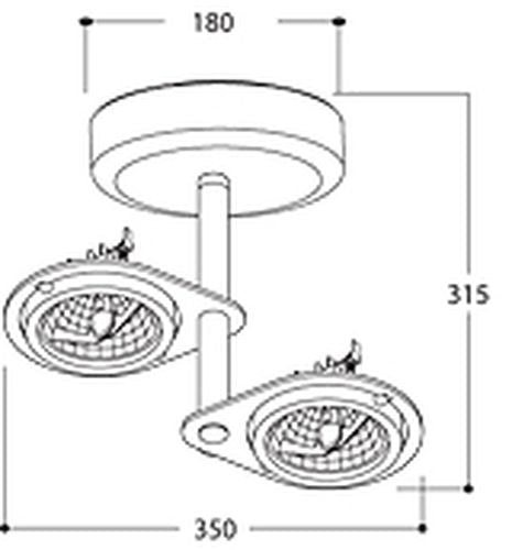 Mikks 2T / børstet-alu malerilampe loftlampe TAL lighting