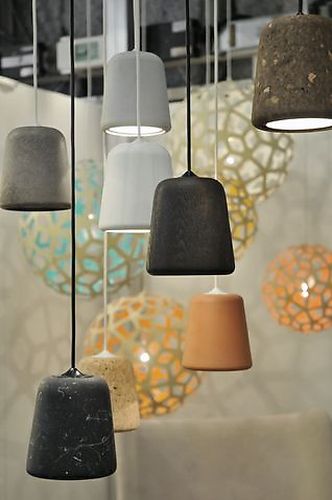 Material pendel lys marmor New Works