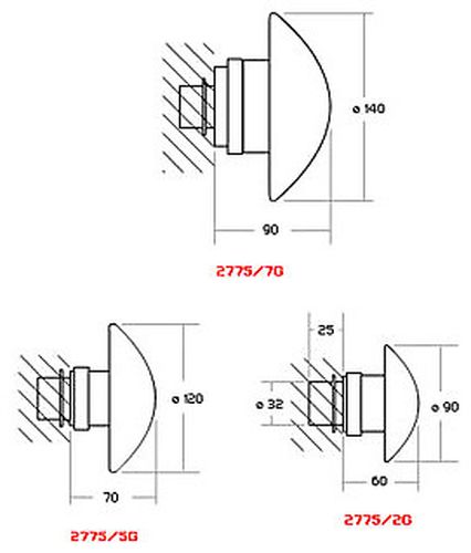Sillaba Ø14 230V væglamper Fontana Arte 1988