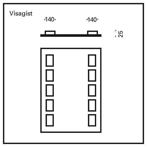 Visa-Gist spejllys Top-light