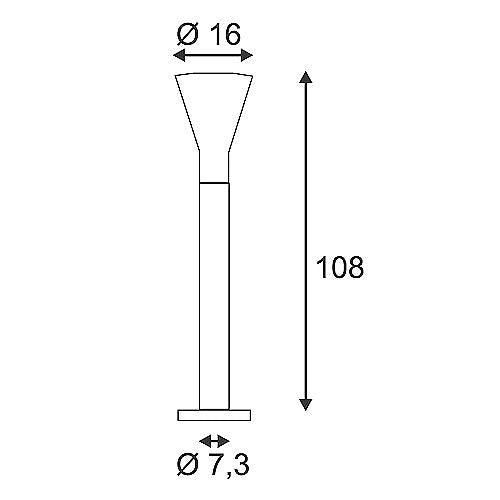 Alpa cone 100 stengrå pullertlampe slv