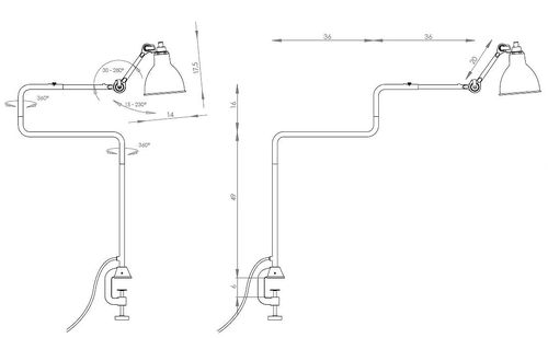 Lampe Gras 211-311 bordlampe 