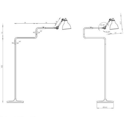 stregtegning Lampe Gras 411 gulvlampe