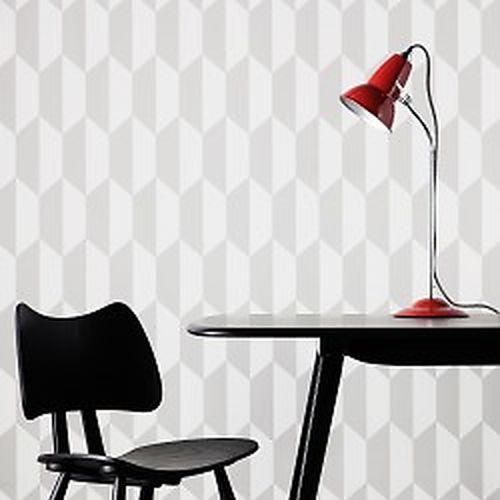 Duo rød m. hvid/sort ledn anglepoise bordlampe