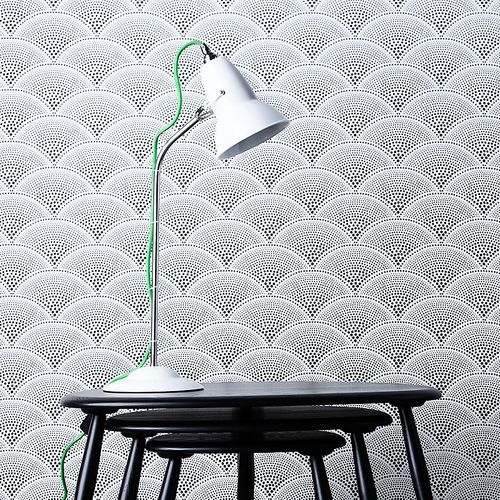 Duo hvid m. grøn ledn anglepoise bordlampe