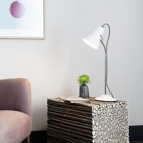 Duo hvid m. rød ledn anglepoise bordlampe