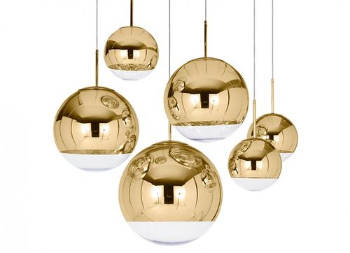 Mirror ball pendel guld tom dixon