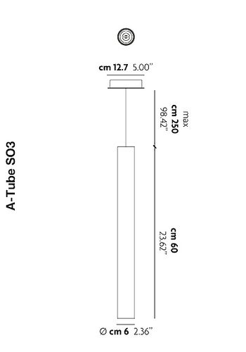 Stregtegning af A-tube 60 cm pendel fra studio Italia design