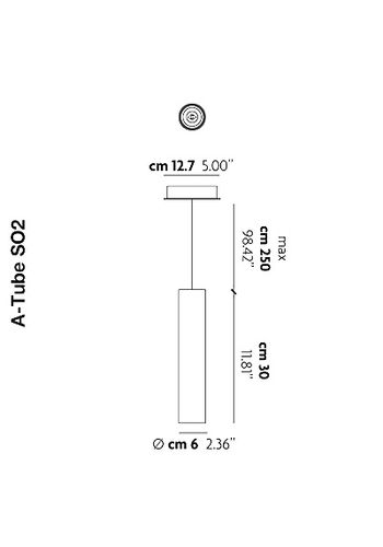 Stregtegning af A-tube 30 cm pendel fra studio Italia design