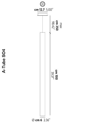 Stregtegning af A-tube 100 cm pendel fra studio Italia design
