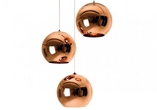 Copper shade 25 i en klynge af pendel Tom Dixon