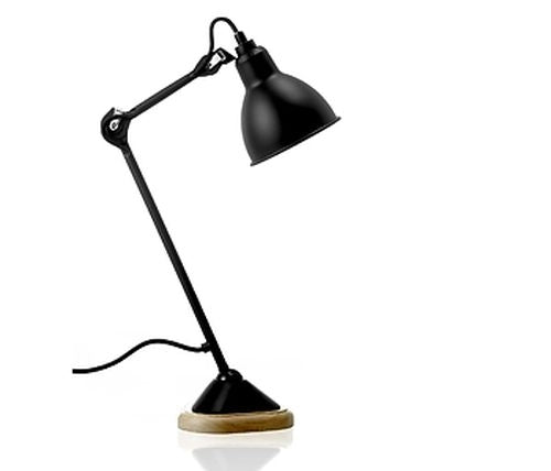 Lampe Gras 206 bordlampe sort/lyst træ