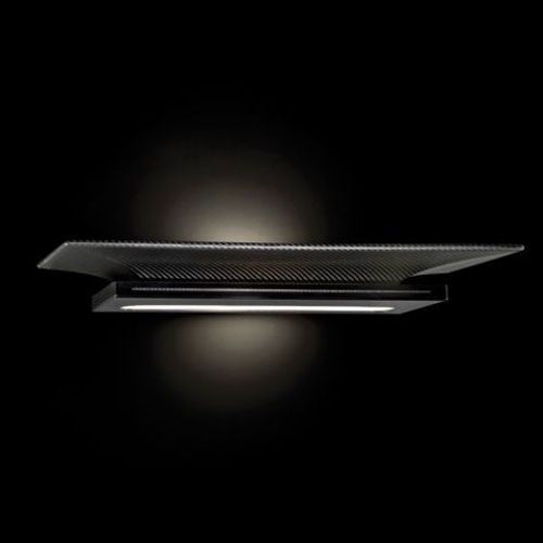 Square 600 nerocarbonio væglampe