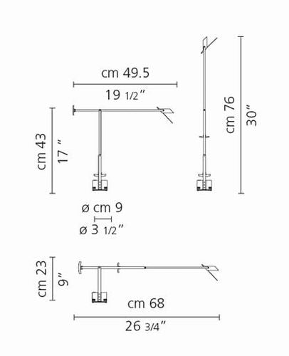 måltegning af Tizio Micro bordlampe