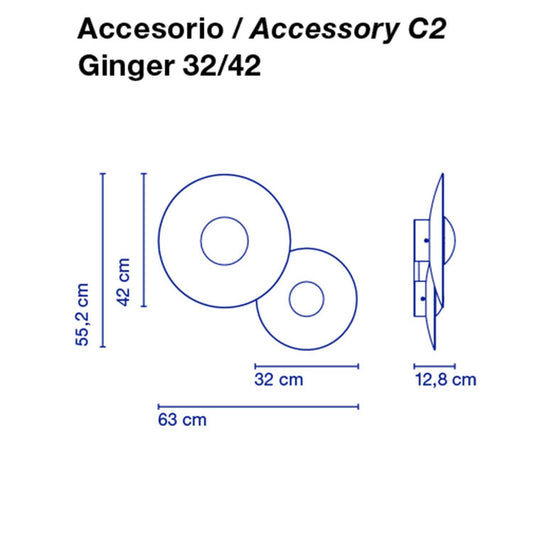 Ginger C2 32/42 væg/loftbeslag fra Marset