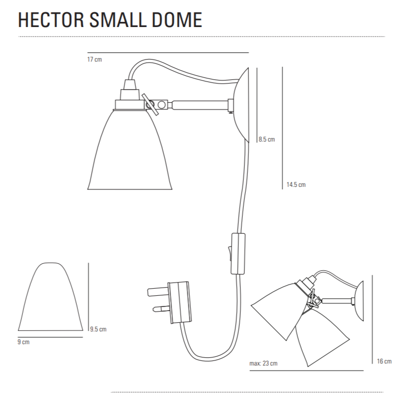 Hector Dome wall væglampe original BTC