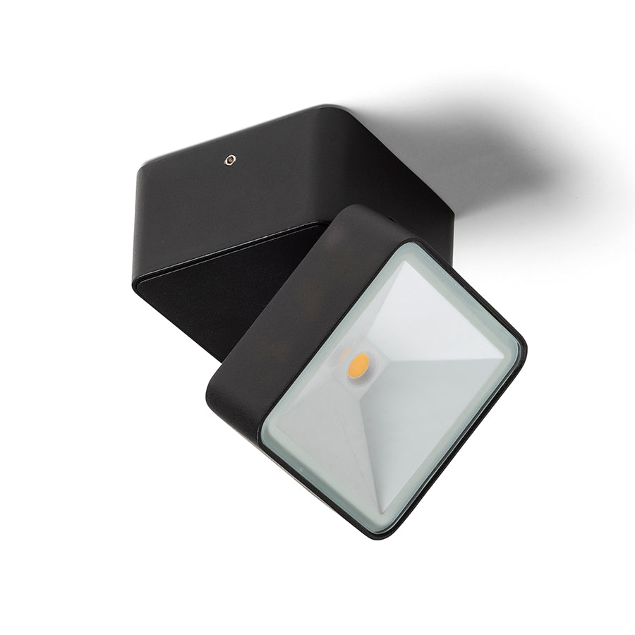 FLAVIO SQ LED påbygningsspot i sort, 6 W, 3000 K, IP54