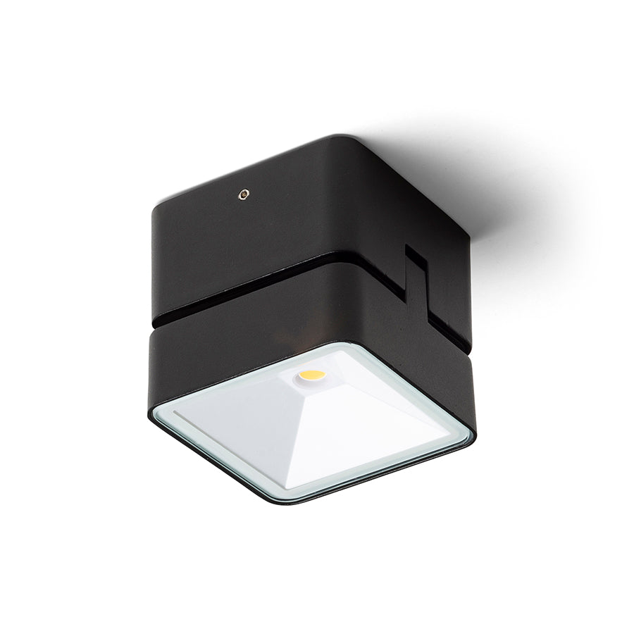 FLAVIO SQ LED påbygningsspot i sort, 6 W, 3000 K, IP54