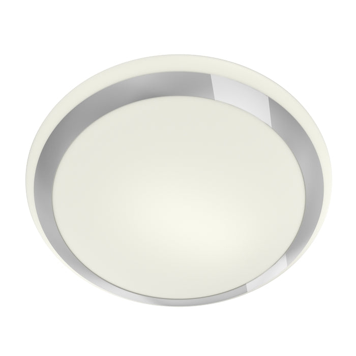 AREA LED loftlampe i opalglas og krom, Ø35 cm, IP44