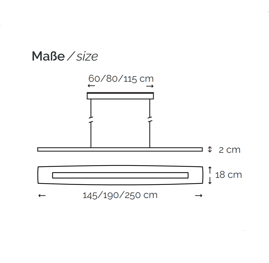 Nera 150 / 180 / 250 pendel Gio Gestaltung