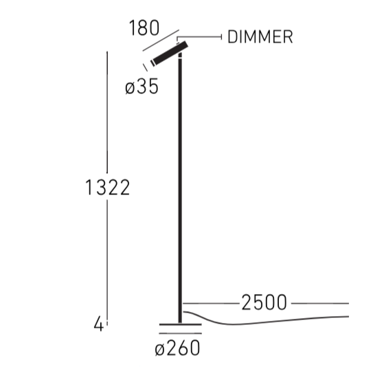 Flask SW DIM gulvlampe fra Chors