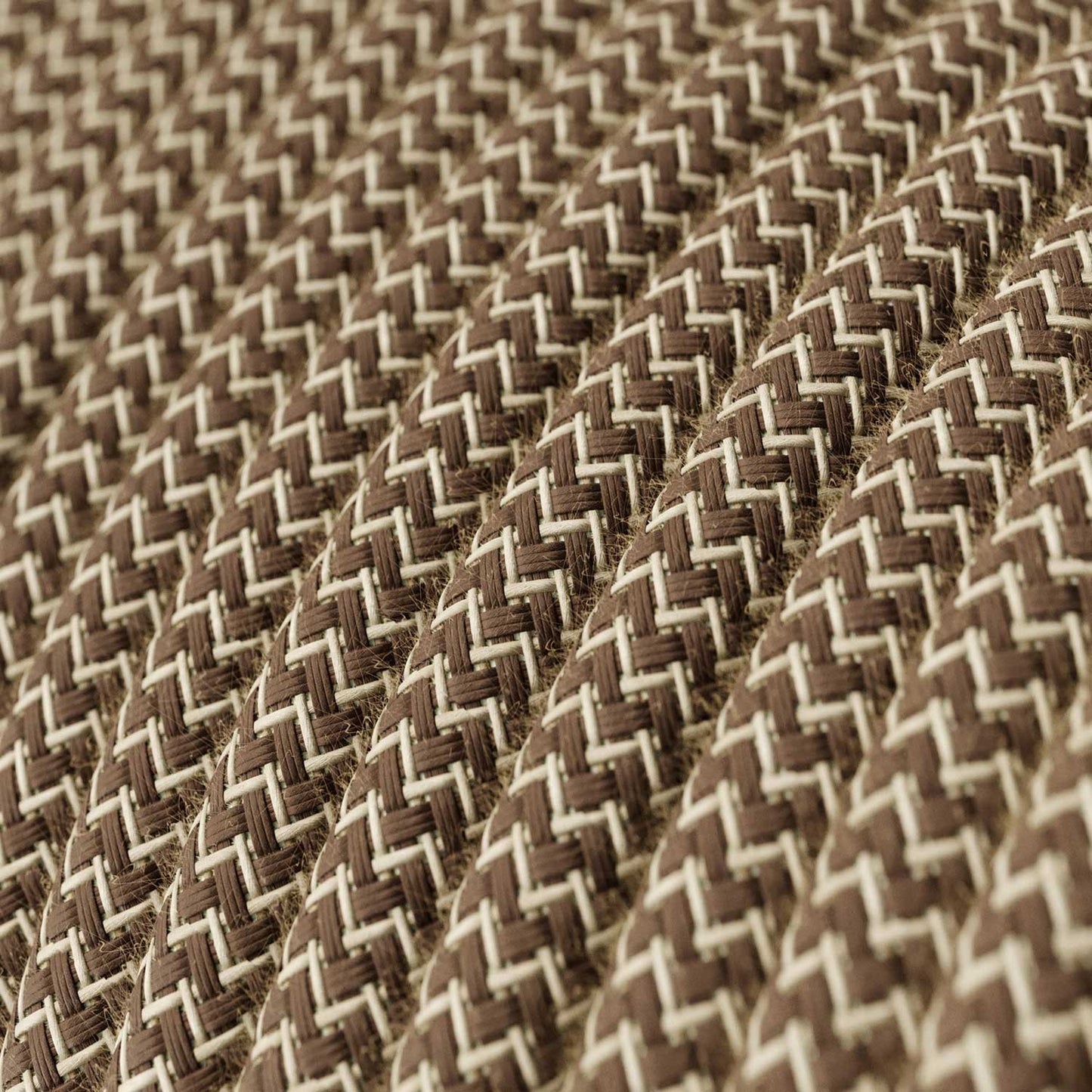 Bark og beige zigzag ægte bomuld dekorativ stofledning