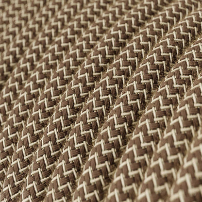 Bark og beige zigzag ægte bomuld dekorativ stofledning