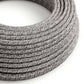 Sort onyx tweed glitter zigzag ægte bomuld dekorativ stofledning