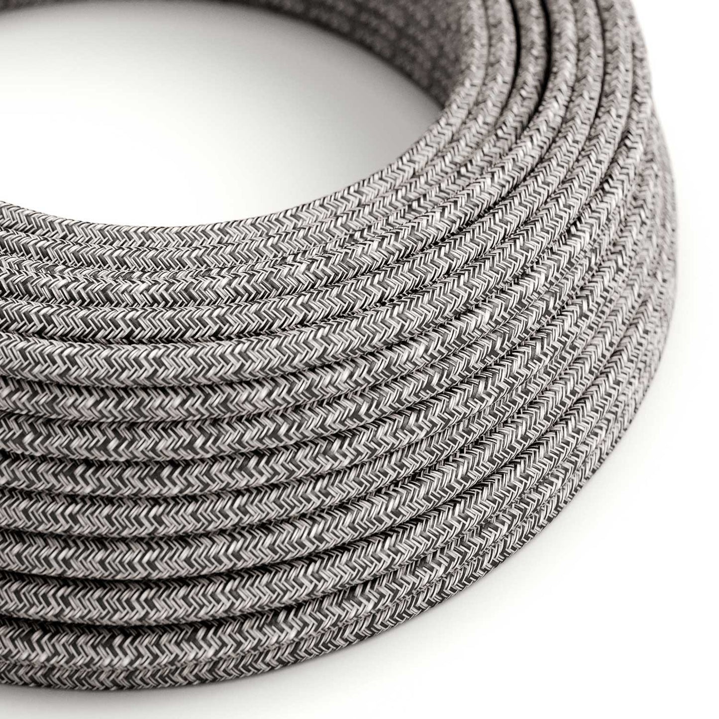 Sort onyx tweed glitter zigzag ægte bomuld dekorativ stofledning