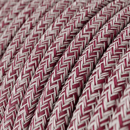 Burgundy tweed Glitter zigzag ægte bomuld dekorativ stofledning