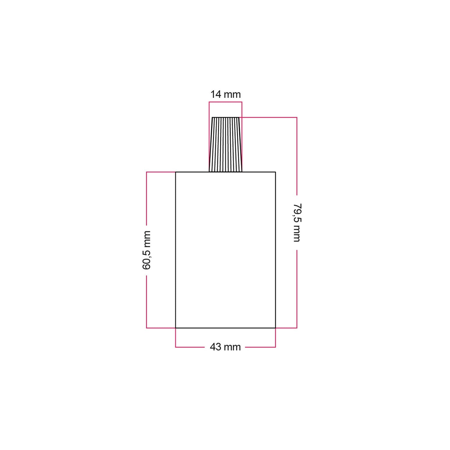 E27 cylinder fatnings kit med cylindrical ledningsaflastning.