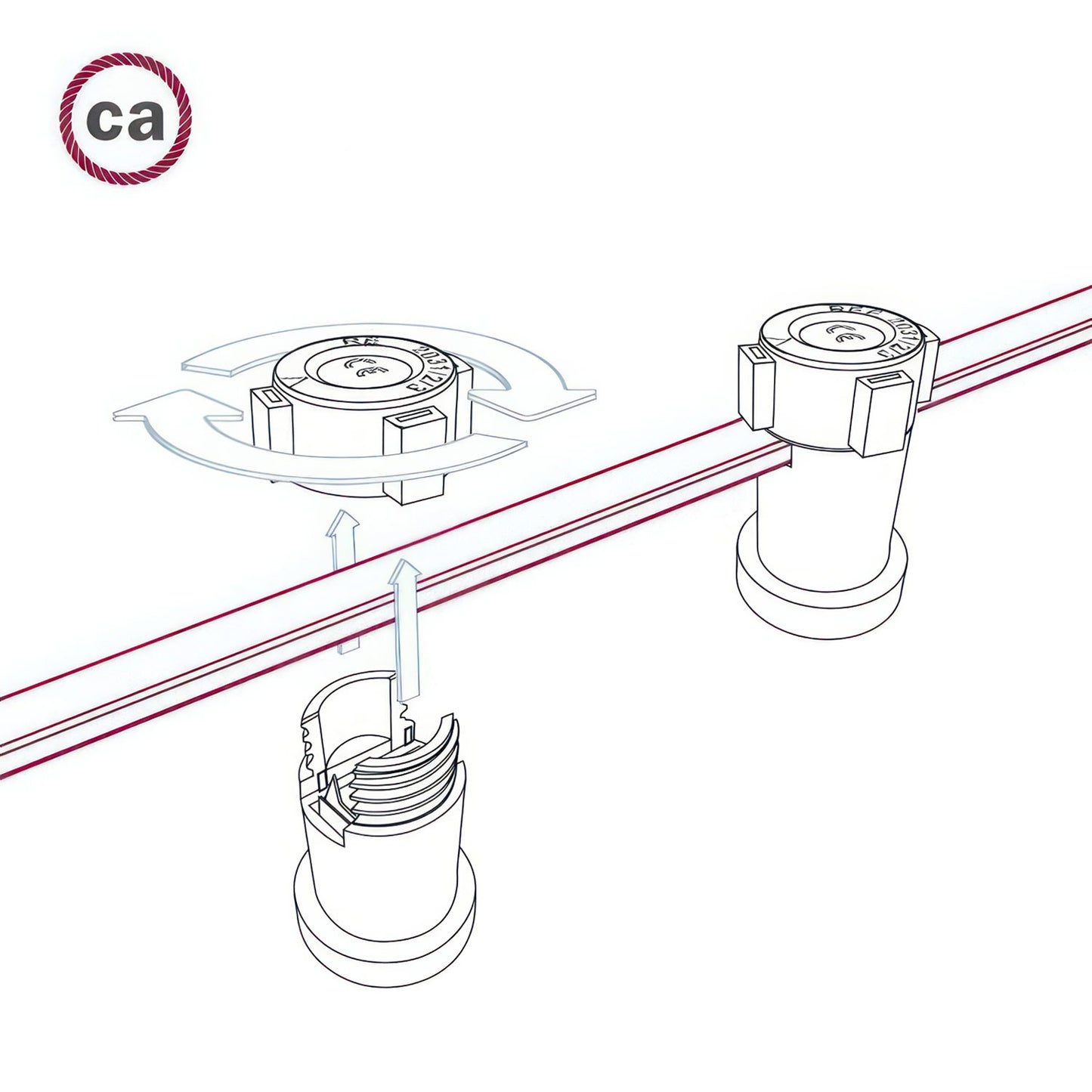 Lyskæde kabel zigzag hvid/turkis 2x1,5mm2 Lamper 4U
